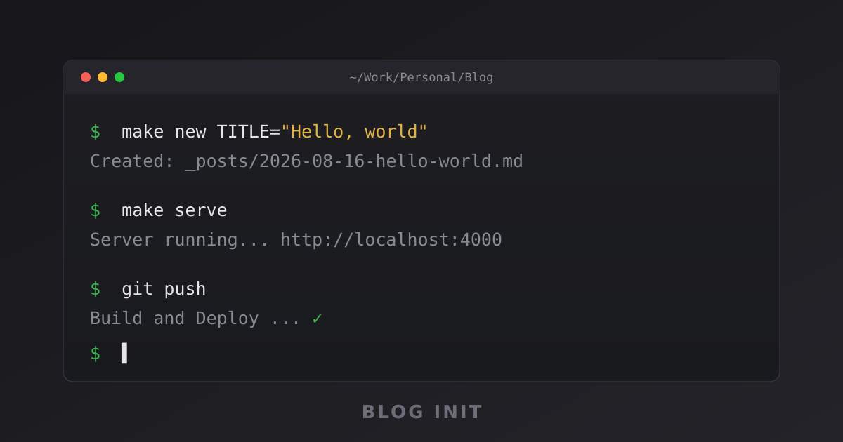 make new, make serve, git push